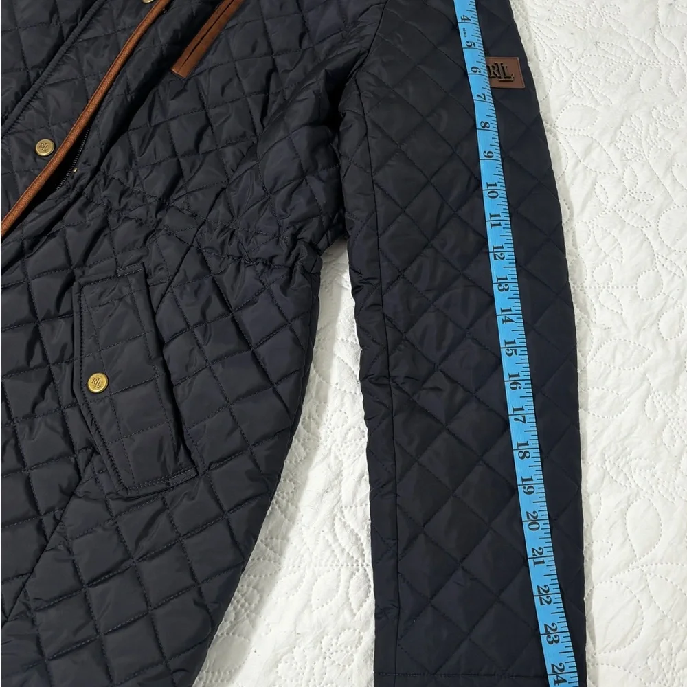 Polo Ralph Lauren Black Quilted Jacket with Brown Details-women’s - Picture 8 of 13